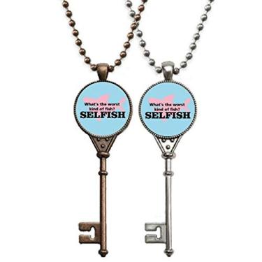Imagem de OFFbb-USA Colar com pingente de chave de selfish ruim humor para decoração de casal