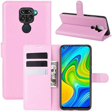 Imagem de Capa Capinha Carteira 360 Para Xiaomi Redmi Note 9 Normal Tela de 6.53" Polegadas Case Couro Flip Wallet - Danet (Rosa)