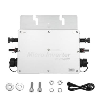 Imagem de Daconovo Microinversor WVC-600, microinversor solar grid tie de 600W à prova d'água IP65 MPPT DC22-50V Entrada PV Saída AC220V para painel solar, plugue UE
