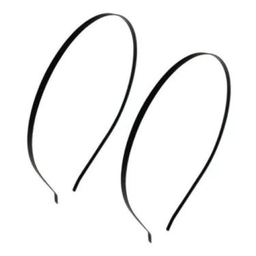 Imagem de Kit 2 Tiaras De Cabelo Esmaltada Unissex (Preto)
