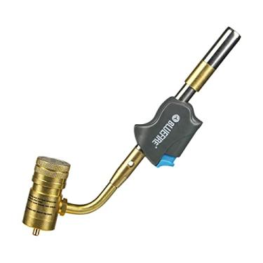 Imagem de BLUEFIRE BTS-8066 Tocha giratória de alta intensidade Hot Turbo, 11695 BTU/h. Botão de acionamento de acionamento, combustível da MAPP MAP PRO cilindro de gás propano redemoinho chama bocal de
