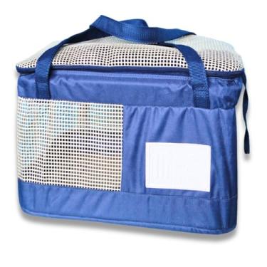 Imagem de Bolsa Transporte Pet Carro e Avião LATAM Cachorro e Gato Aerial Azul Marinho MillePet + Porta Passaporte/Documentos