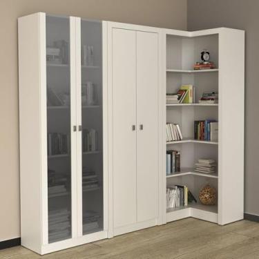 Imagem de Kit 3 Armários Multiuso de Escritório Branco
