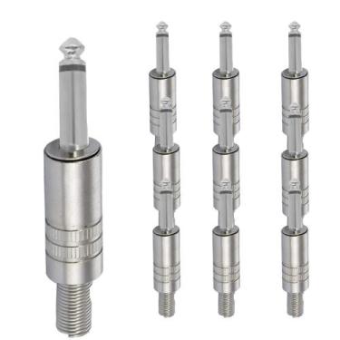 Imagem de Kit 10 Plug P10 Mono Stereo Instrumentos Musicais Mesa Som Profissiona