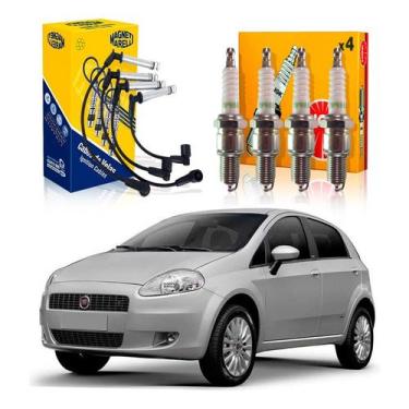 Imagem de Kit Vela Ngk Cabo Punto 1.8 2007 A 2010 - Marelli