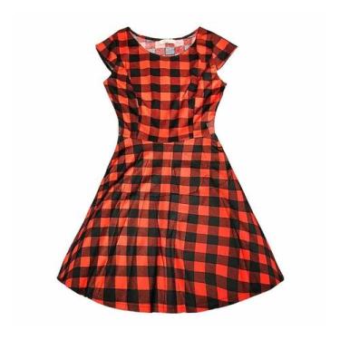 Imagem de Fantasia Vestido Curto Xadrez Feminino Festa Junina Country - Fantasia