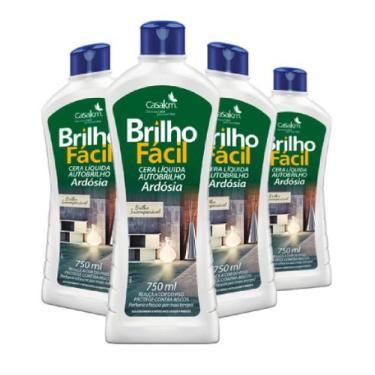 Imagem de Kit 4 Cera Liquida para Piso 750ml Ardosia Brilho Facil - Casa Km