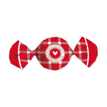 Imagem de Papel Trufa 14,5x15,5cm - Feito com Amor Vermelho - 100 unidades - Cro