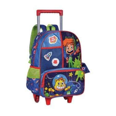 Imagem de Mochila De Carrinho Gato Galáctico de 16" Infantil escolar - Clio Styl