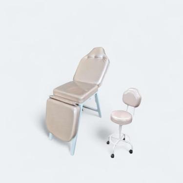 Imagem de Maca e Mocho Luxo Encosto Afunilado Plastificado - Suporta ate 250Kg