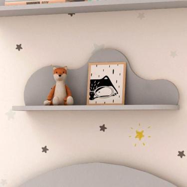 Imagem de Prateleira para Quarto Infantil Nuvem 52cm x 30,4cm 100%MDF - GenialFl