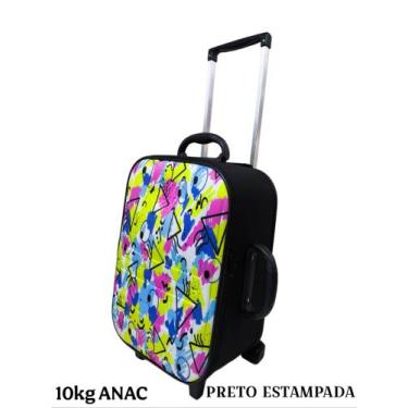 Imagem de MALA DE BORDO 10kg ANAC VÁRIAS CORES PARA VIAGEM - PAIVA BAG, Preto es