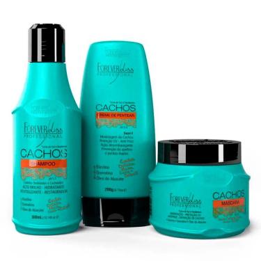 Imagem de Kit Cachos Shampoo, Masc. e Creme de Pentear Forever Liss