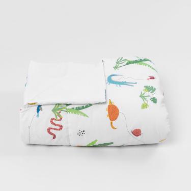 Imagem de Edredom de Solteiro Selva com Dupla Face Percal - Branco Edredom Solteiro Selva Dupla Face Percal Branco