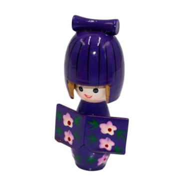 Imagem de WeiLaiKeQi Doll Kimono de madeira Handicraft de estátua colecionável 4,13 polegadas boneca tradicional boneca japonesa para a loja de entrada de mesa em casa, Tolet