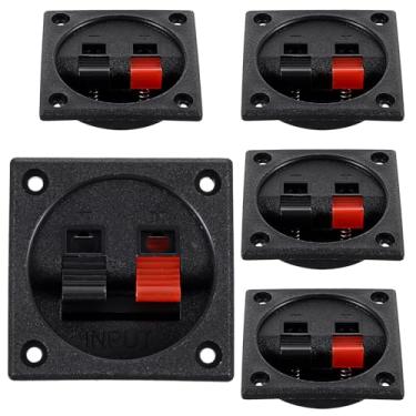 Imagem de 4 peças para caixa de alto-falante, conector de terminal de caixa de subwoofer, caixas de subwoofer quadradas de mola para alto-falante de carro subwoofer doméstico subwoofer