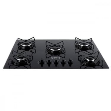 Imagem de Cooktop Vidro a Gás 5 Bocas 75x52cm Bivolt Preto Tron, Preto, Bivolt