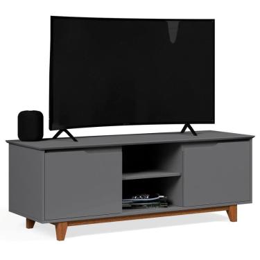 Imagem de Rack Para Sala Bancada De 55 Pol 139cm Flow Cinza - Ej Móveis