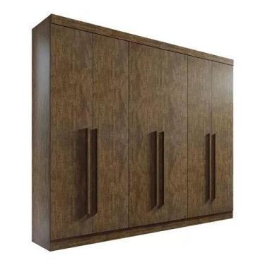 Imagem de Guarda Roupa Da Vinci Castanho 6 Pts 100% Mdf D'doro - D'Doro Móveis, 