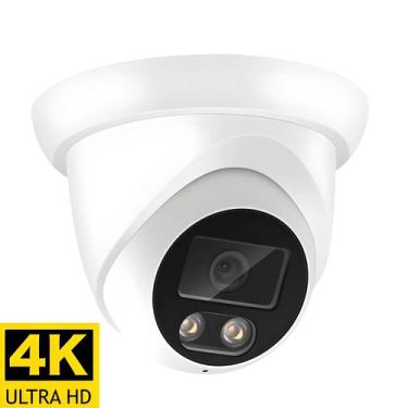 Imagem de Câmera IP Externa 4K 8MP Detecção Facial Luz Dupla H.265 Onvif Metal D
