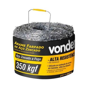 Imagem de Arame farpado zincado vonder rolo 250 metros 350kgf