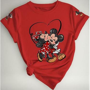 Imagem de Camiseta Feminina Estampa Mickey E Minnie Linha Premium - Lobo Sete, V