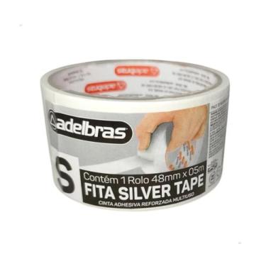 Imagem de Fita Adesiva Silver Tape Reforçada 48mm X 5m Cor Branca - Adelbrás