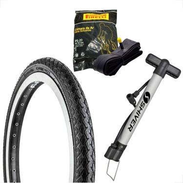 Imagem de Pneu Bicicleta Levorin Comfort Balão Aro 20 x 1.75 Liso + Camara Pirelli + Bombinha de ar