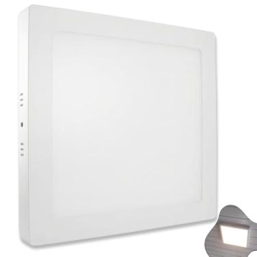 Imagem de Luminária LED de Sobrepor Quadrada Pequena, 17x17cm, 12W, Luz Branca Fria 6500K, Bivolt