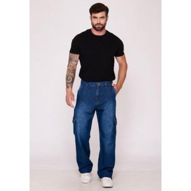 Imagem de Calça Cargo Macaw 7944 Jeans F075, 38, Jeans