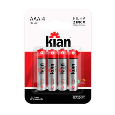 Imagem de Pilha Palito AAA Zinco com 4 Kian 14246