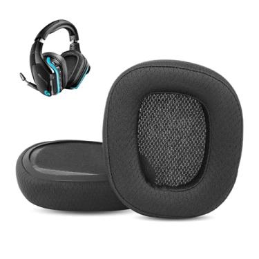 Imagem de HTINDUSTRY Almofadas auriculares de substituição compatíveis com Logitech G933 G935 G635 G633 fones de ouvido com tecido respirável/espuma de alta densidade