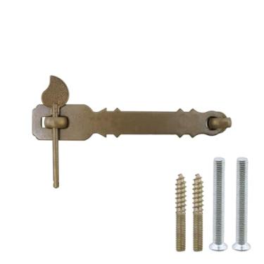 Imagem de Chinflly Trava de ferrolho de porta vintage, 15 cm de comprimento, cadeado antigo, trava de bronze com haste de plugue para caixas de madeira, estojos, porta-malas, armários