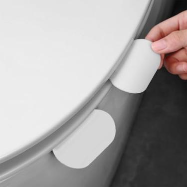 Imagem de 2 peças de elevador de assento de vaso sanitário branco/preto, tampa de vaso sanitário, alça para elevador de tampa de vaso sanitário, evite tocar na tampa do vaso sanitário, acessórios de banheiro