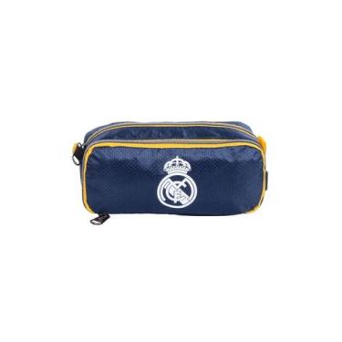 Imagem de Estojo Escolar Duplo Esportivo Real Madrid Oficial - Xeryus