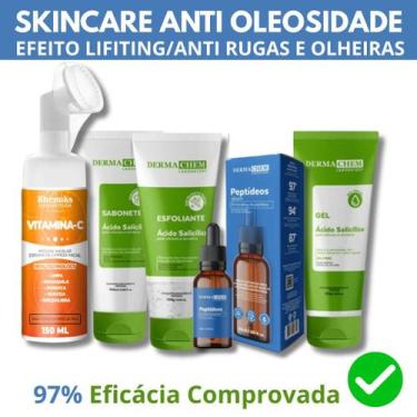 Imagem de Kit Skincare Anti Oleosidade e Acne, Sérum Peptídeos Anti Olheiras E L