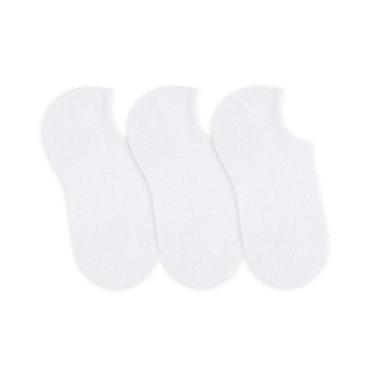 Imagem de Kit 3 Meias Sapatilha Selene Unissex Algodão Invisível, Branco, UN