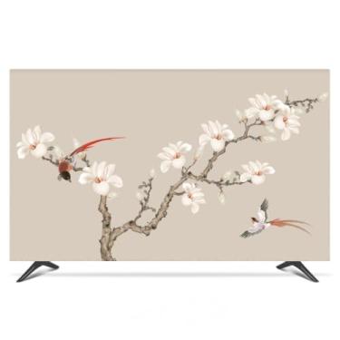 Imagem de Capas de TV Capa protetora para monitor LCD/LED para tela de cristal líquido protetor de tela de computador para televisão protetor à prova de poeira interior quarto sala de estar decoração capa-cáqui