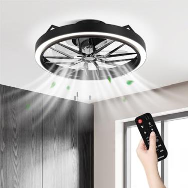 Imagem de Conciseer Ventilador de teto de perfil baixo com luzes, ventilador de teto de 50 cm com luz e controle remoto para quarto sala de estar, 36W 3CCT regulável, 7 lâminas, motor CC silencioso reversível