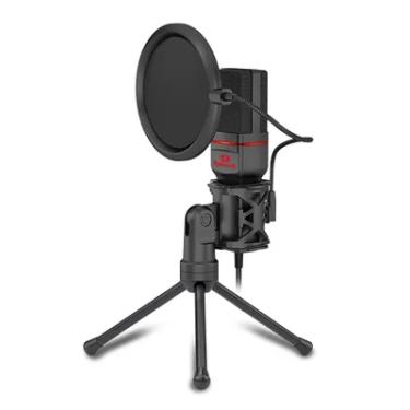 Imagem de Microfone Gamer Redragon Seyfert Profissional Podcast, P2, Com Tripé E Pop Filter - GM100