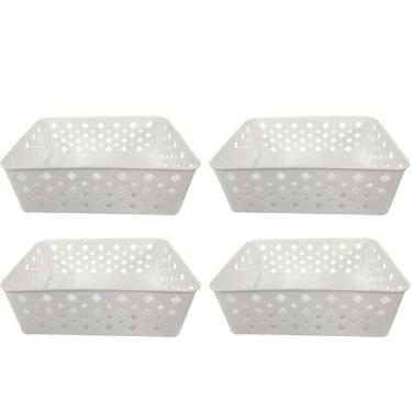 Imagem de Cesto Organizador Branco 123Organizei 19x13,5x6,5Cm