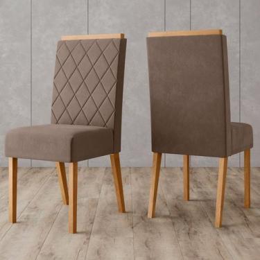 Imagem de Cadeiras Kit 2 Cadeiras Nina Nature/Marrom Amêndoa - Henn, Marrom, Mod