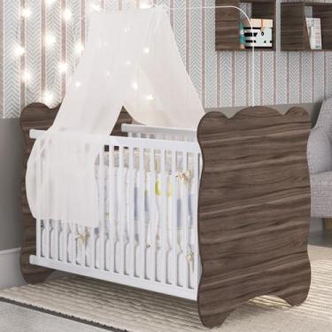 Imagem de Berço com Armação Mosquiteiro Carvalho/Branco 7000 - Percasa, Marrom, 