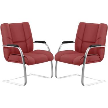 Imagem de Kit 02 Cadeiras De Escritório Fixa Executiva New Onix F02 Tecido Sinté