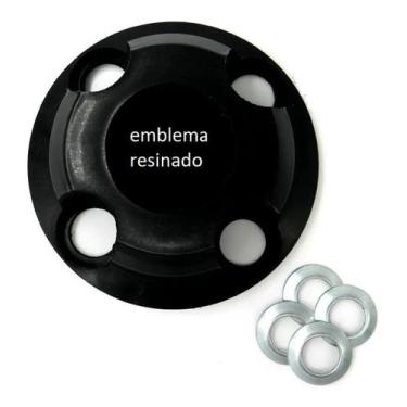 Imagem de Jogo De Calotas Centro Roda De Ferro Preto Fosco Universal - Carmix Au