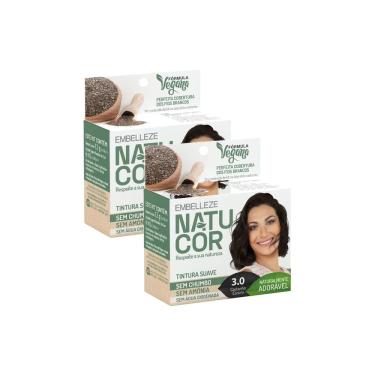 Imagem de Kit 2 Tintura Pó Natucor Embelleze Castanho Escuro 3.0 Kit