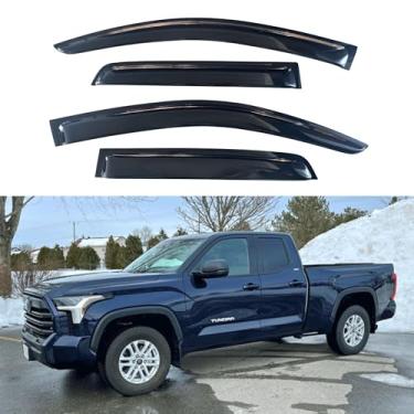 Imagem de Viseira de janela IG para Toyota Tundra cabine dupla 2022-2024, defletor de janela de ventilação lateral de vento extra durável, 2022 2023 2024 (apenas cabine dupla)