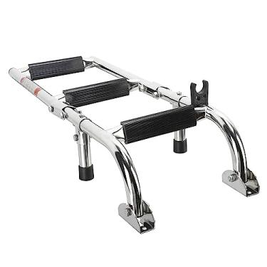 Imagem de Escada telescópica para barco com 3 degraus, escada dobrável de aço inoxidável, escada vertical de mergulho, escada de mergulho resistente para barco marinho, iate, piscina