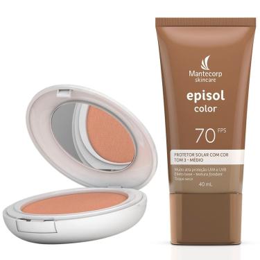 Imagem de Kit 1 Protetor Solar Episol Color Tom 3 Médio FPS 50 Pó Compacto 10g
