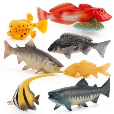 Imagem de Conjunto de bonecos de brinquedo Freshwater Fish, 7 peças de PVC para 